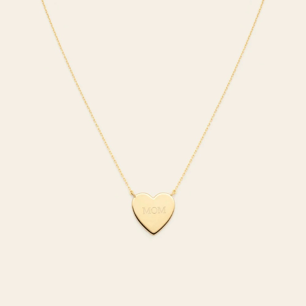 Melanie Auld Gold Heart 'MOM' Necklace